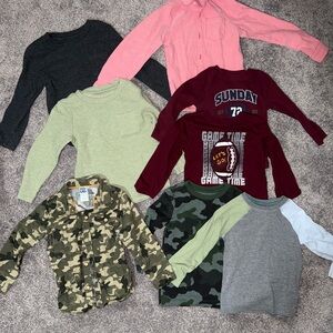 Kids Long Sleeve Shirt Set - Assorted Colors